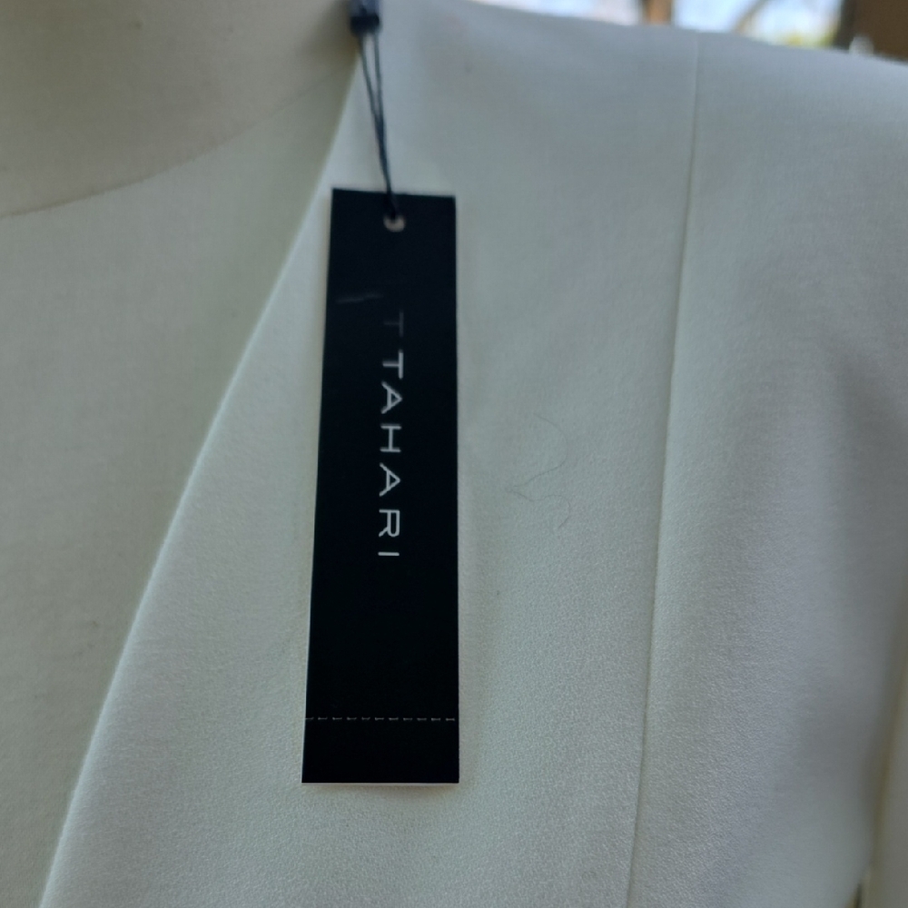 Tahari White Open-Front Blazer Jacket - Picture 6 of 8